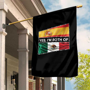 Spain Mexico Heritage Pride Garden Flag Yes I'm Both Identity Roots for Hispanics Latinos TS02 Print Your Wear