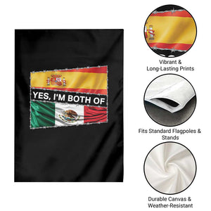Spain Mexico Heritage Pride Garden Flag Yes I'm Both Identity Roots for Hispanics Latinos TS02 Print Your Wear