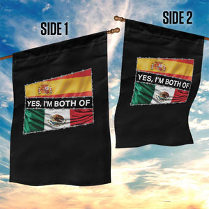 Spain Mexico Heritage Pride Garden Flag Yes I'm Both Identity Roots for Hispanics Latinos TS02 Print Your Wear