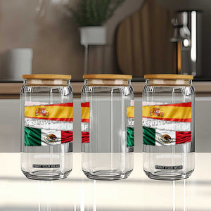 Spain Mexico Heritage Pride Glass Can Yes I'm Both Identity Roots for Hispanics Latinos TS02 Print Your Wear