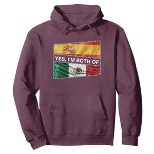 Spain Mexico Heritage Pride Hoodie Yes I'm Both Identity Roots for Hispanics Latinos TS02 Maroon Print Your Wear