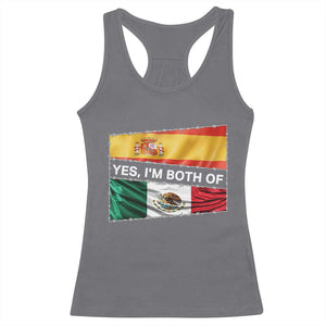 Spain Mexico Heritage Pride Racerback Tank Top Yes I'm Both Identity Roots for Hispanics Latinos TS02 Charcoal Print Your Wear