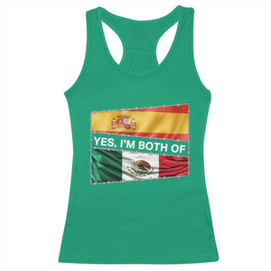 Spain Mexico Heritage Pride Racerback Tank Top Yes I'm Both Identity Roots for Hispanics Latinos TS02 Irish Green Print Your Wear