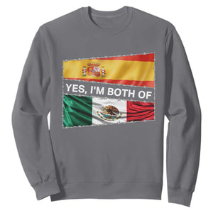 Spain Mexico Heritage Pride Sweatshirt Yes I'm Both Identity Roots for Hispanics Latinos TS02 Charcoal Print Your Wear