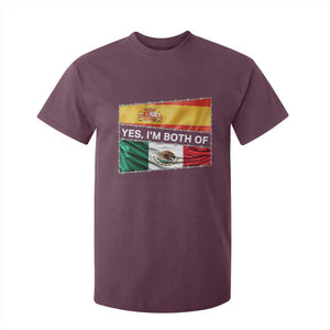 Spain Mexico Heritage Pride T Shirt For Kid Yes I'm Both Identity Roots for Hispanics Latinos TS02 Maroon Print Your Wear