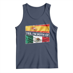 Spain Mexico Heritage Pride Tank Top Yes I'm Both Identity Roots for Hispanics Latinos TS02 Navy Print Your Wear