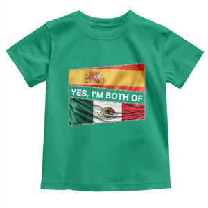 Spain Mexico Heritage Pride Toddler T Shirt Yes I'm Both Identity Roots for Hispanics Latinos TS02 Irish Green Print Your Wear