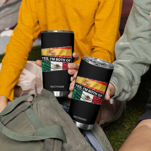 Spain Mexico Heritage Pride Tumbler Cup Yes I'm Both Identity Roots for Hispanics Latinos TS02 Print Your Wear