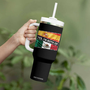Spain Mexico Heritage Pride Tumbler With Handle Yes I'm Both Identity Roots for Hispanics Latinos TS02 Print Your Wear