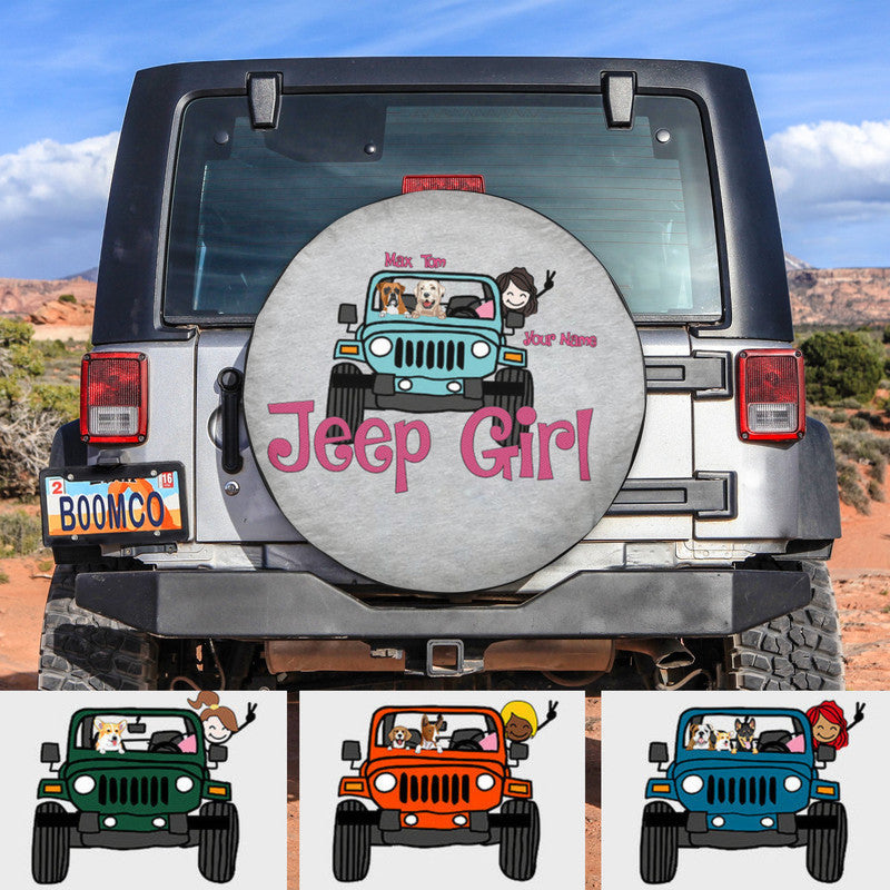 Custom JP Tire Cover With Camera Hole, JP Girl Dog And Cat Spare Tire Cover CTM Custom - Printyourwear