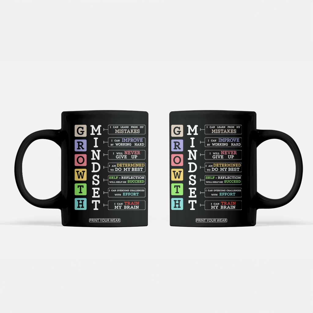 Special Education Coffee Mug Growth Mindset Positive Inspiration TS02 Black Print Your Wear