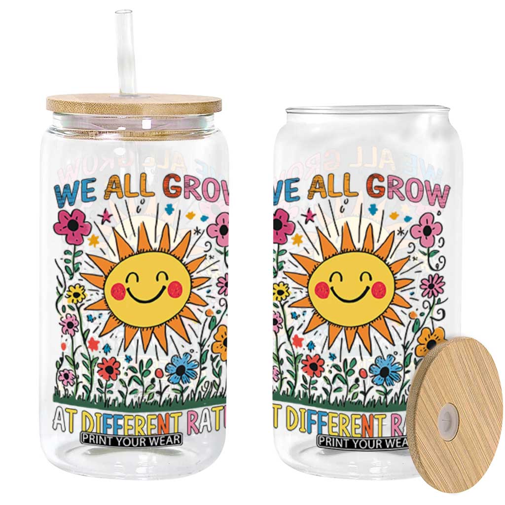 Special Education Glass Can We All Grow At Different Rates Inspirational Inclusion Sped Teacher TS02 White Print Your Wear