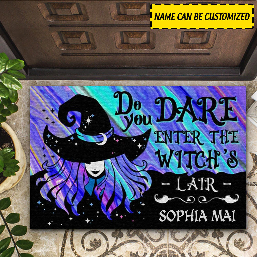 Personalized Halloween Decor Witch Wizard Halloween Spell Do You Dare Doormat CTM Custom - Printyourwear