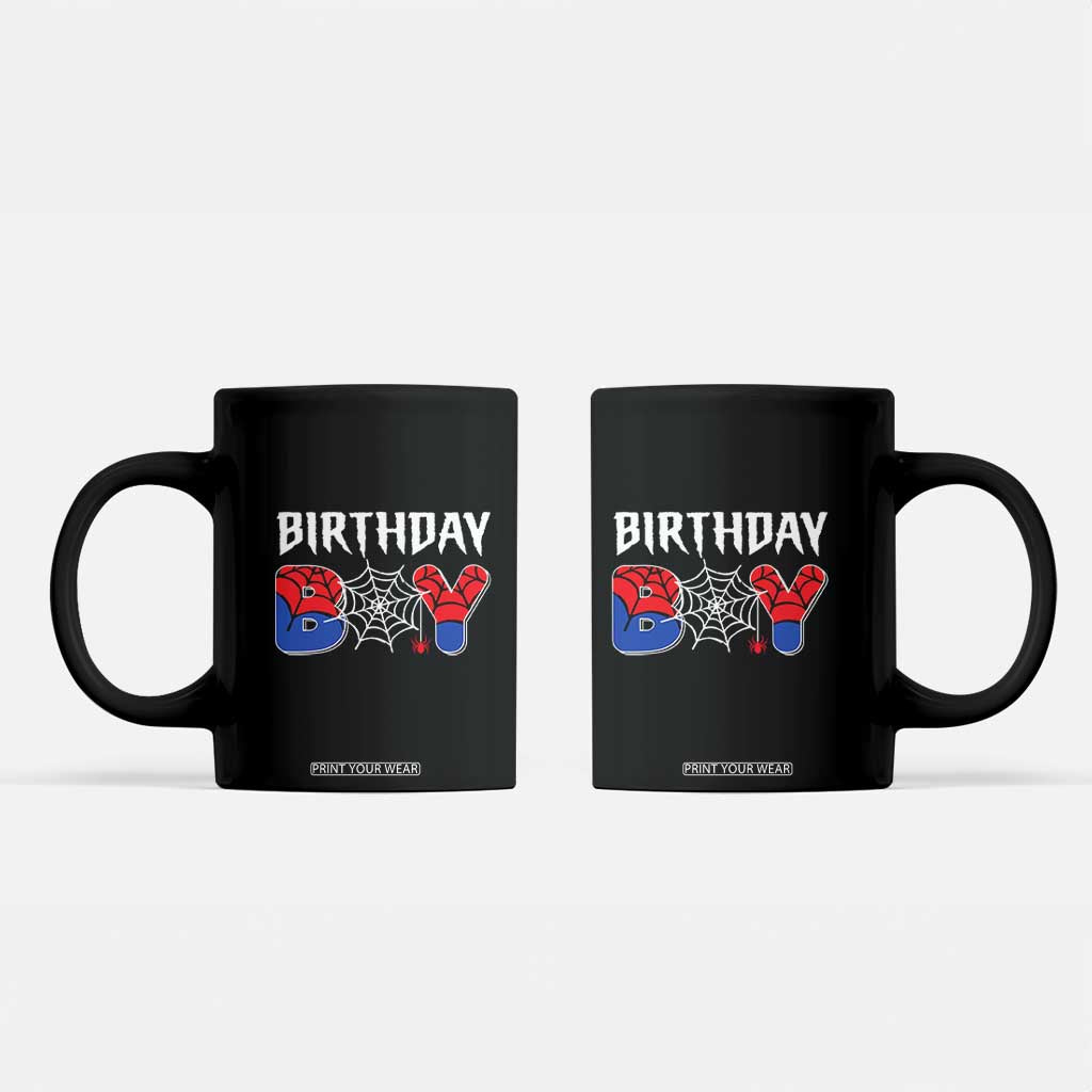 Spider Birthday Boy Coffee Mug Bday Spiders Party TS02 Black Print Your Wear