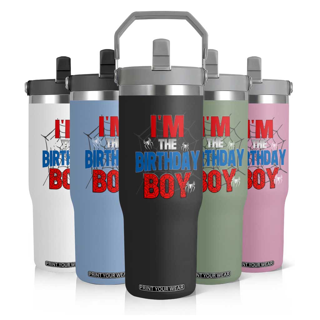 Spider Birthday Boy Flip Straw Tumbler Spiders Lover Bday Party TS02 Print Your Wear