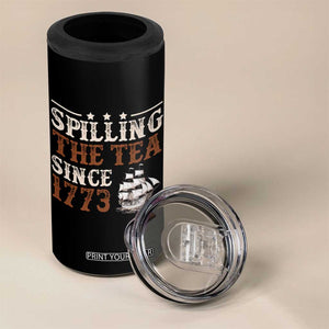 Spilling The Tea Since 1773 4 in 1 Can Cooler Tumbler Retro Usa Patriotic 4th of July Party TS10 Print Your Wear