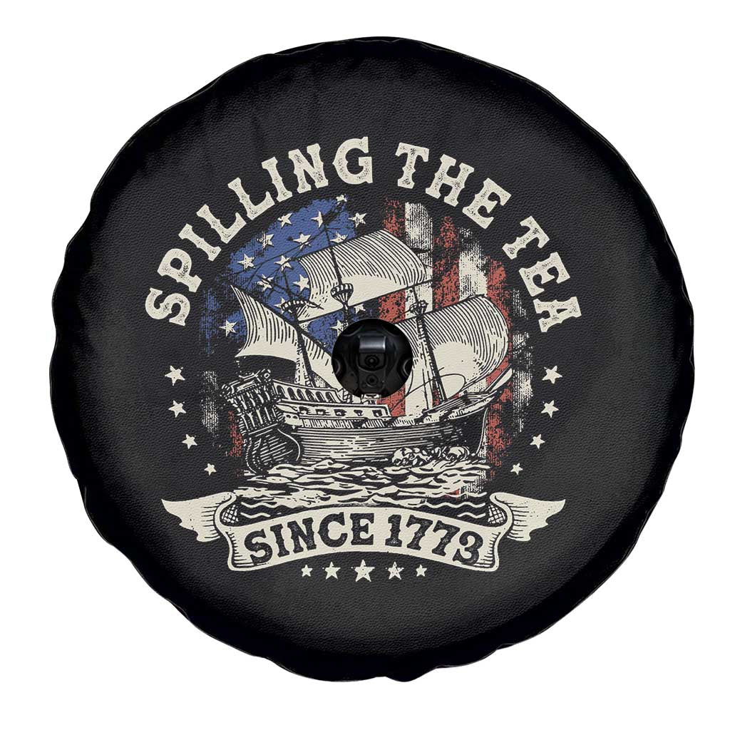 Spilling The Tea Since 1773 Spare Tire Cover 4th Of July Independence Day TS02 Print Your Wear
