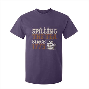 Spilling The Tea Since 1773 T Shirt For Kid Retro Usa Patriotic 4th of July Party TS10 Purple Print Your Wear