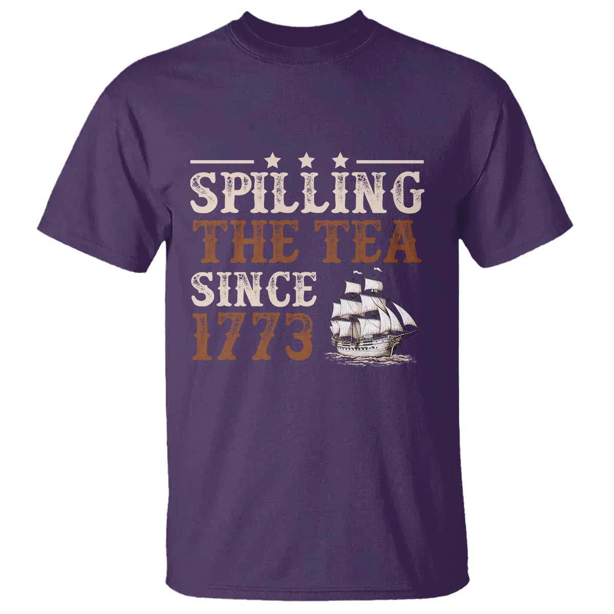 Spilling The Tea Since 1773 T Shirt Retro Usa Patriotic 4th of July Party TS10 Purple Print Your Wear