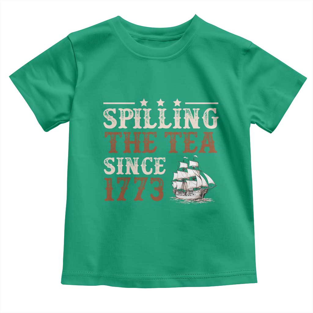 Spilling The Tea Since 1773 Toddler T Shirt Retro Usa Patriotic 4th of July Party TS10 Irish Green Print Your Wear