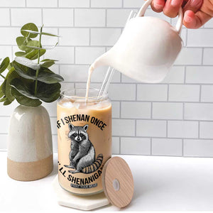 St Patricks Day Raccoon Meme Glass Can If I Shenan Once I'll Shenanigan TS02 Print Your Wear