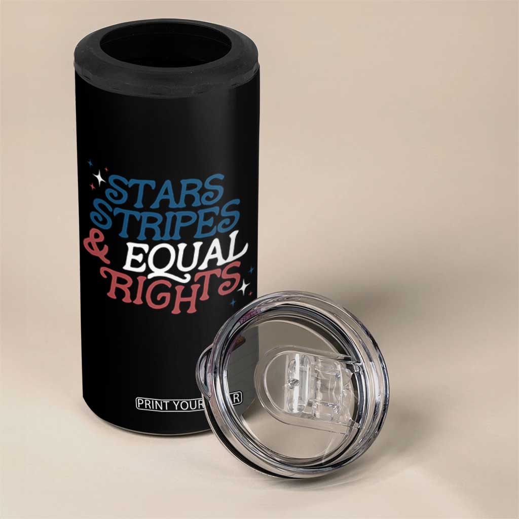 Stars Stripes And Equal Rights 4 in 1 Can Cooler Tumbler 4th Of July Liberal American TS11 Print Your Wear