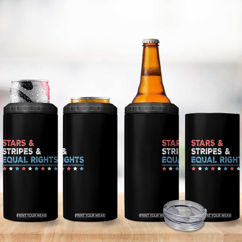 Stars Stripes And Equal Rights 4 in 1 Can Cooler Tumbler 4th Of July Women's Rights TS11 Print Your Wear