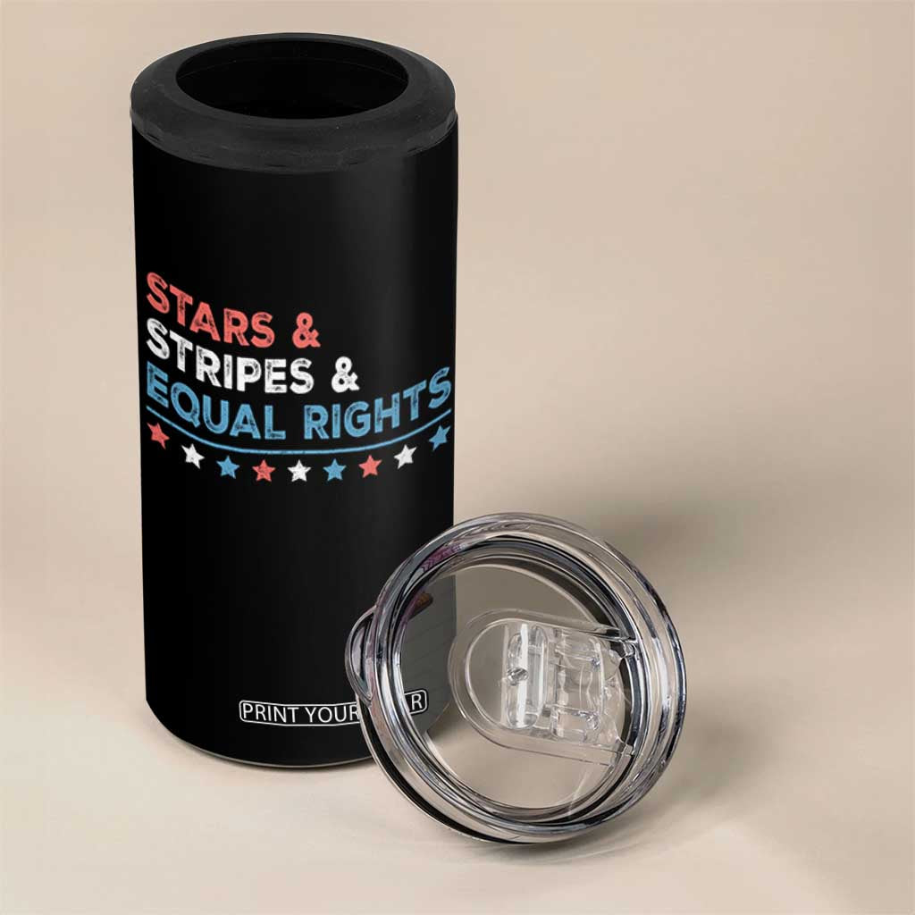 Stars Stripes And Equal Rights 4 in 1 Can Cooler Tumbler 4th Of July Women's Rights TS11 Print Your Wear