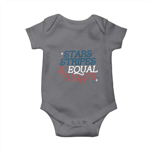 Stars Stripes And Equal Rights Baby Onesie 4th Of July Liberal American TS11 Charcoal Print Your Wear
