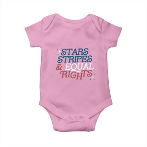 Stars Stripes And Equal Rights Baby Onesie 4th Of July Liberal American TS11 Light Pink Print Your Wear