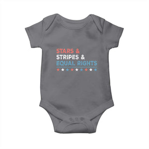 Stars Stripes And Equal Rights Baby Onesie 4th Of July Women's Rights TS11 Charcoal Print Your Wear