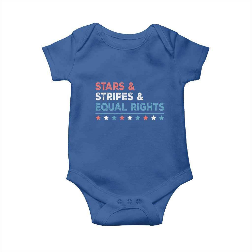 Stars Stripes And Equal Rights Baby Onesie 4th Of July Women's Rights TS11 Royal Blue Print Your Wear