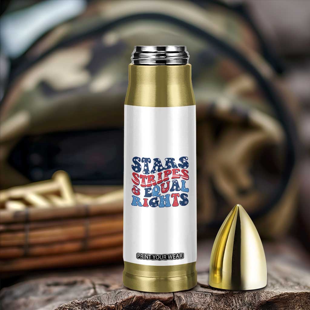 Stars Stripes And Equal Rights Bullet Tumbler Groovy Retro 4th Of July TS10 Print Your Wear
