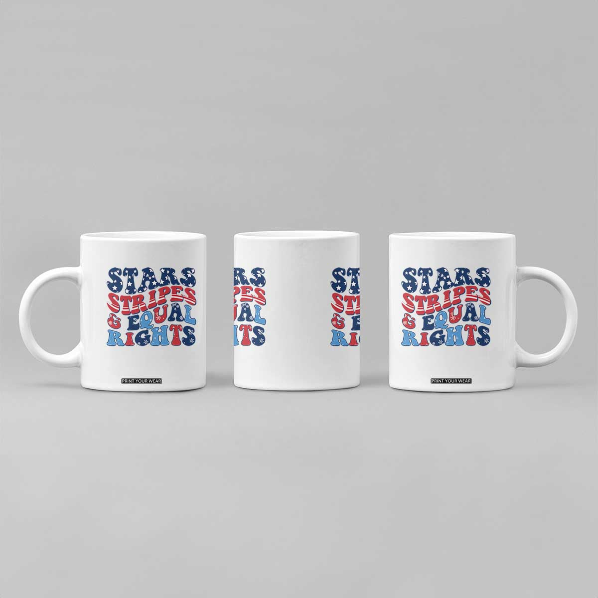 Stars Stripes And Equal Rights Coffee Mug Groovy Retro 4th Of July TS10 Print Your Wear