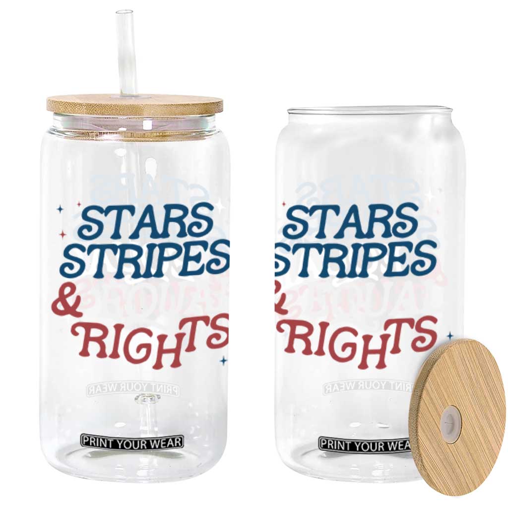 Stars Stripes And Equal Rights Glass Can 4th Of July Liberal American TS11 Black Print Your Wear