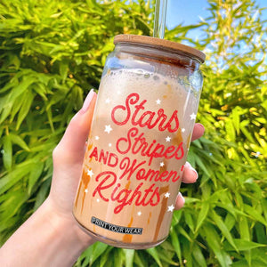 Stars Stripes And Equal Rights Glass Can 4th Of July Patriotic TS10 Print Your Wear