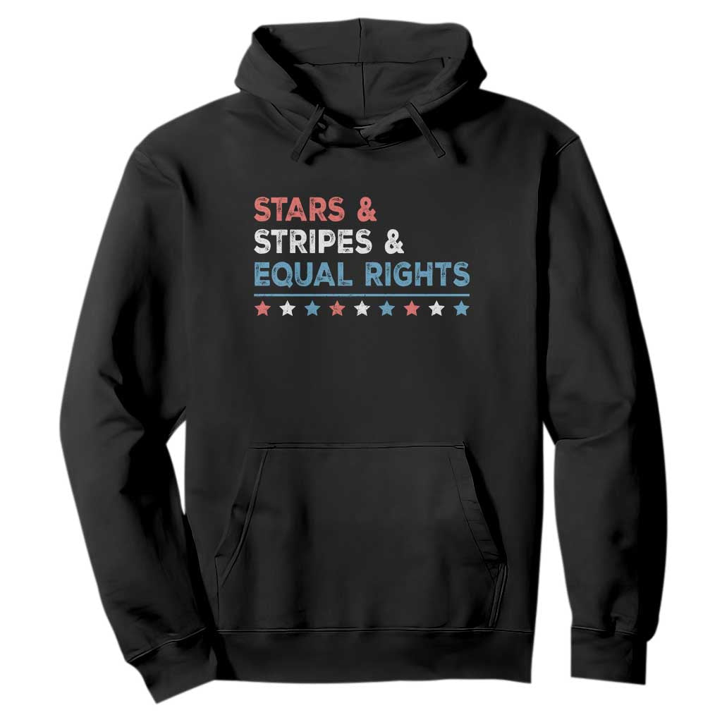 Stars Stripes And Equal Rights Hoodie 4th Of July Women's Rights TS11 Black Print Your Wear