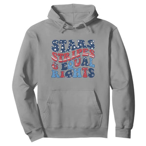 Stars Stripes And Equal Rights Hoodie Groovy Retro 4th Of July TS10 Sport Gray Print Your Wear