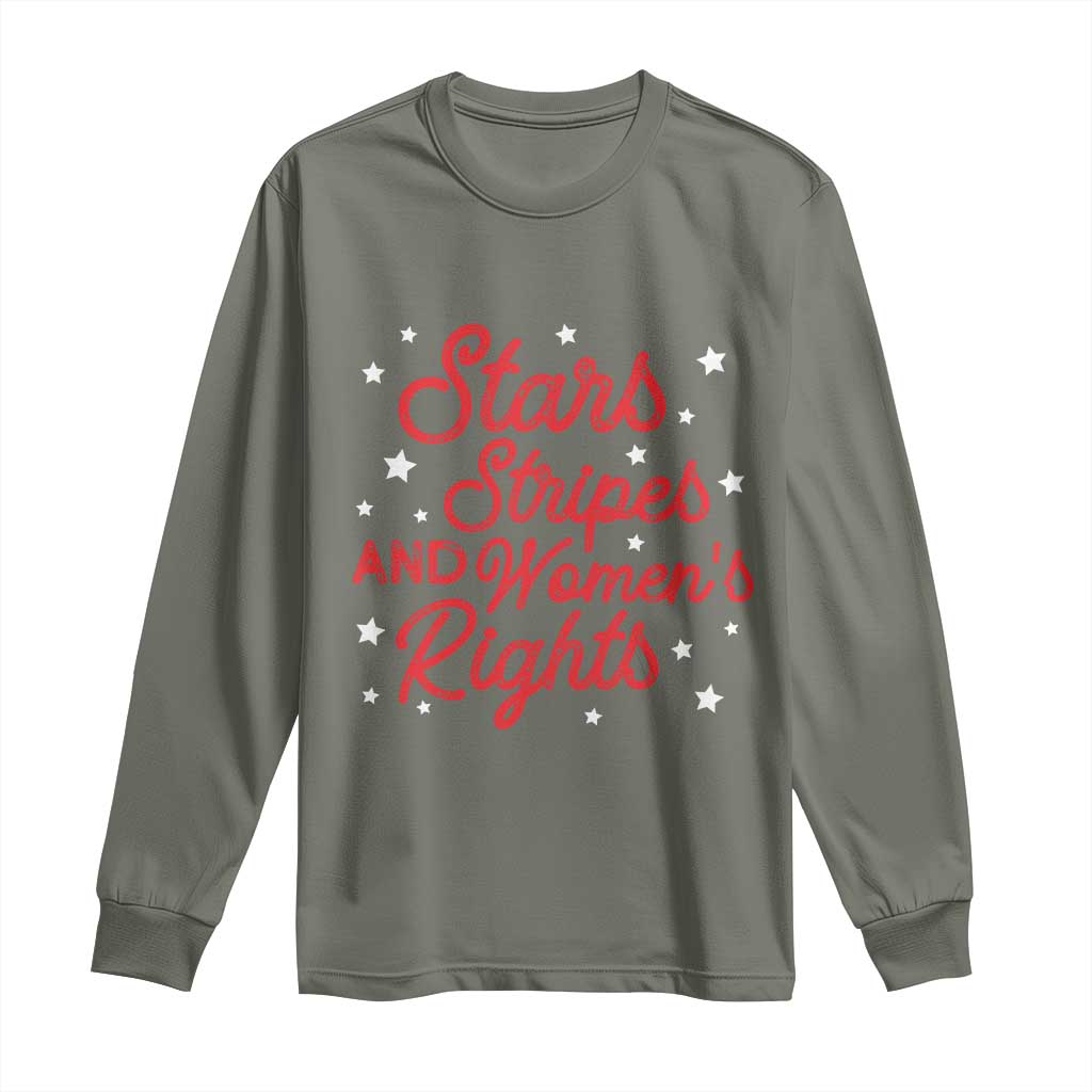 Stars Stripes And Equal Rights Long Sleeve Shirt 4th Of July Patriotic TS10 Military Green Print Your Wear