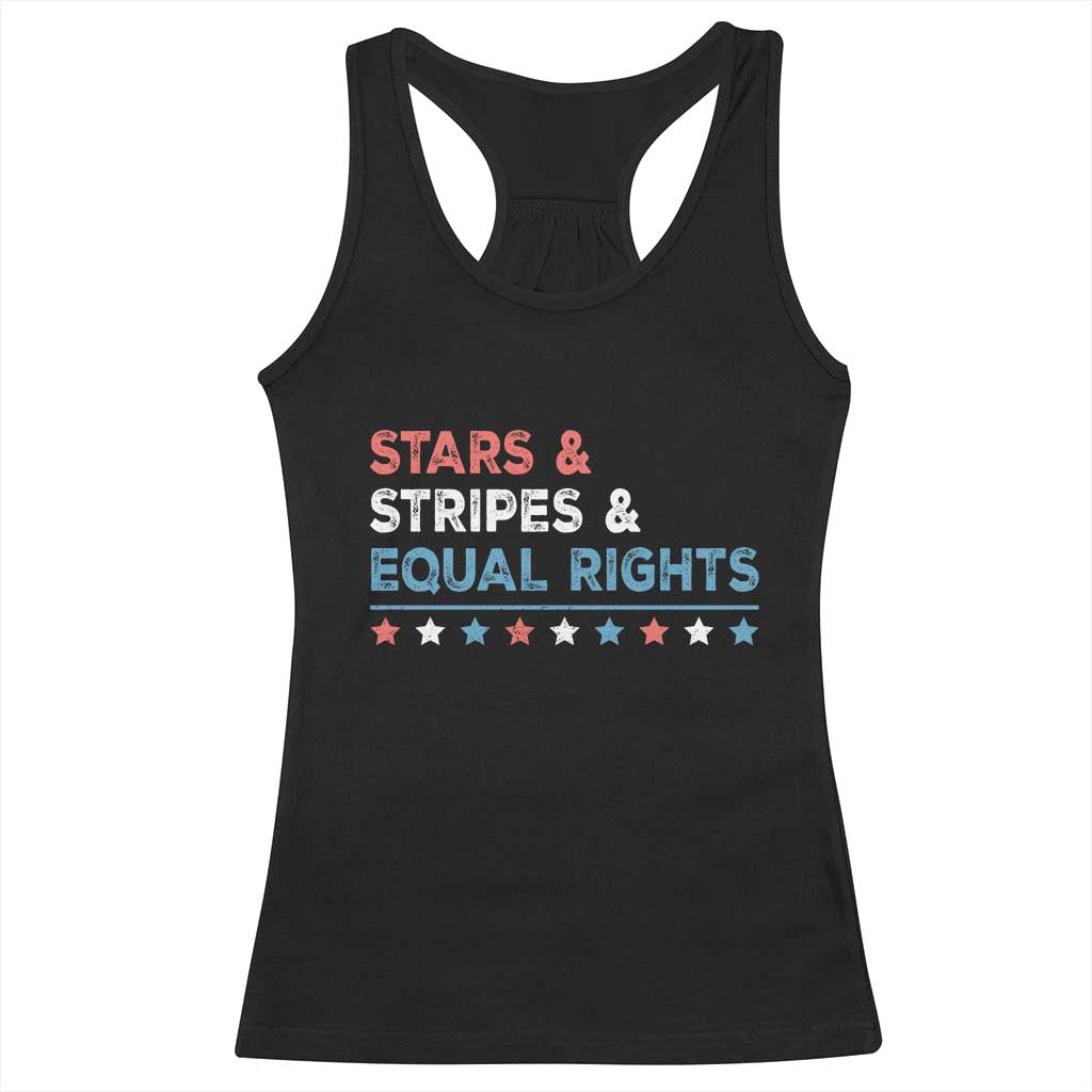 Stars Stripes And Equal Rights Racerback Tank Top 4th Of July Women's Rights TS11 Black Print Your Wear