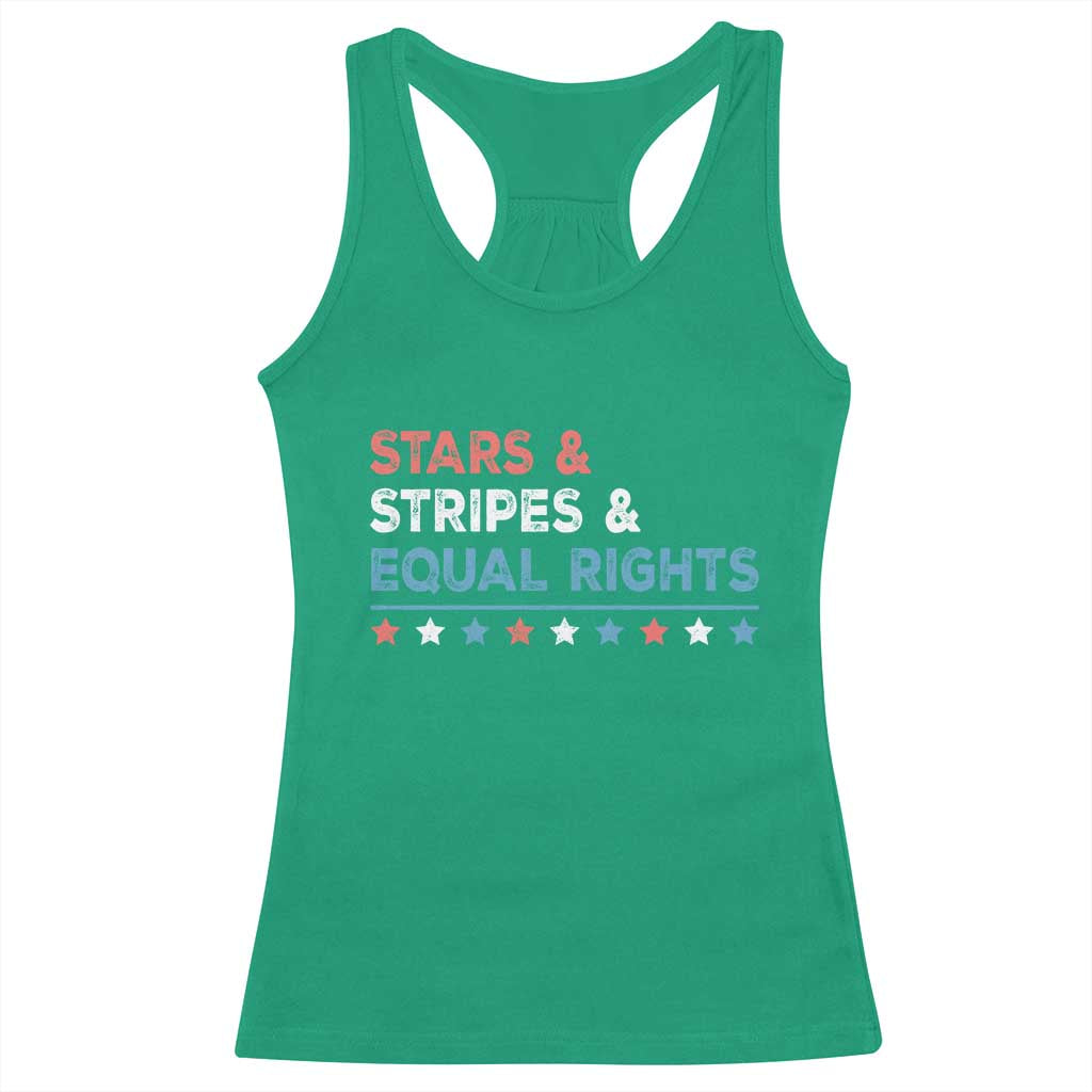 Stars Stripes And Equal Rights Racerback Tank Top 4th Of July Women's Rights TS11 Irish Green Print Your Wear