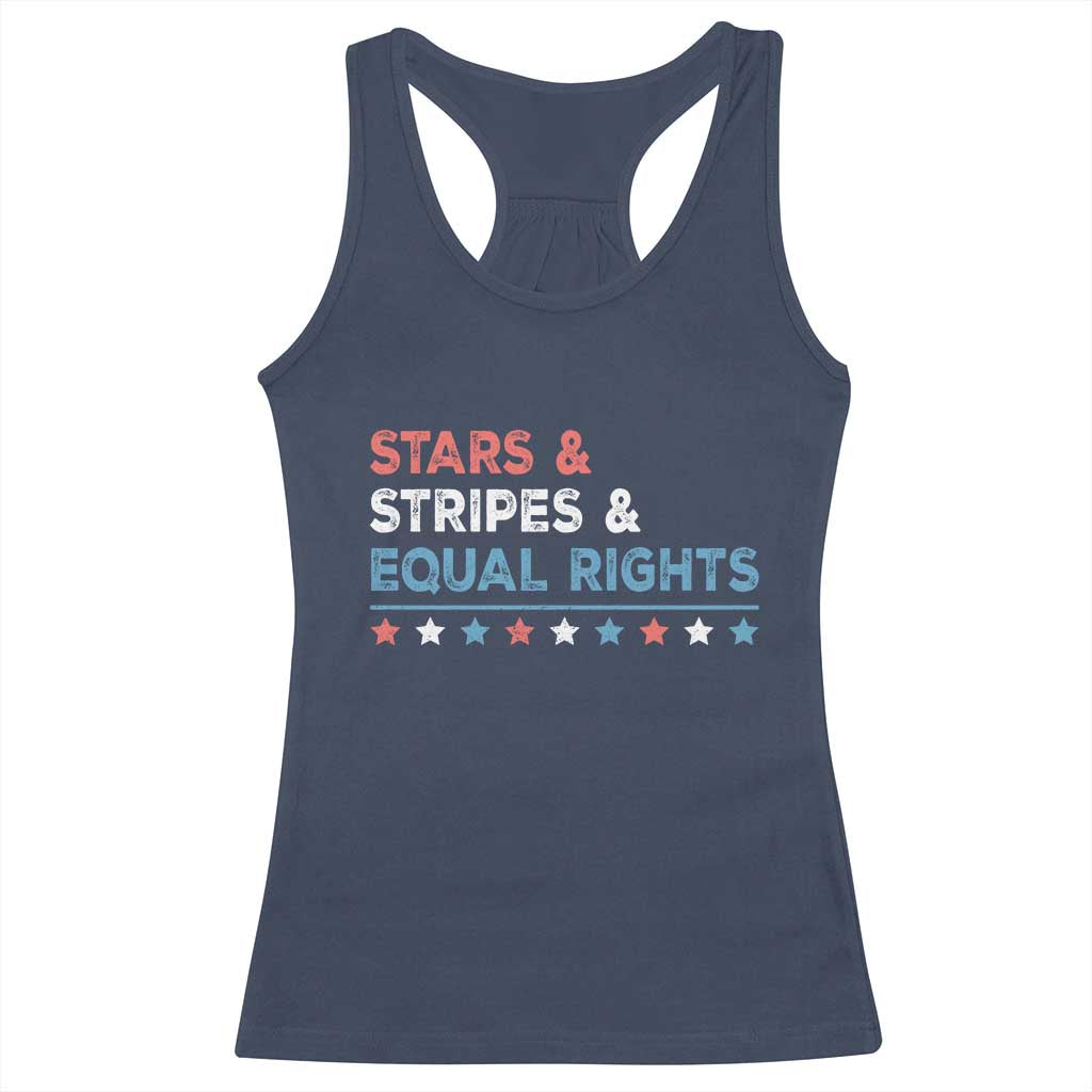 Stars Stripes And Equal Rights Racerback Tank Top 4th Of July Women's Rights TS11 Navy Print Your Wear