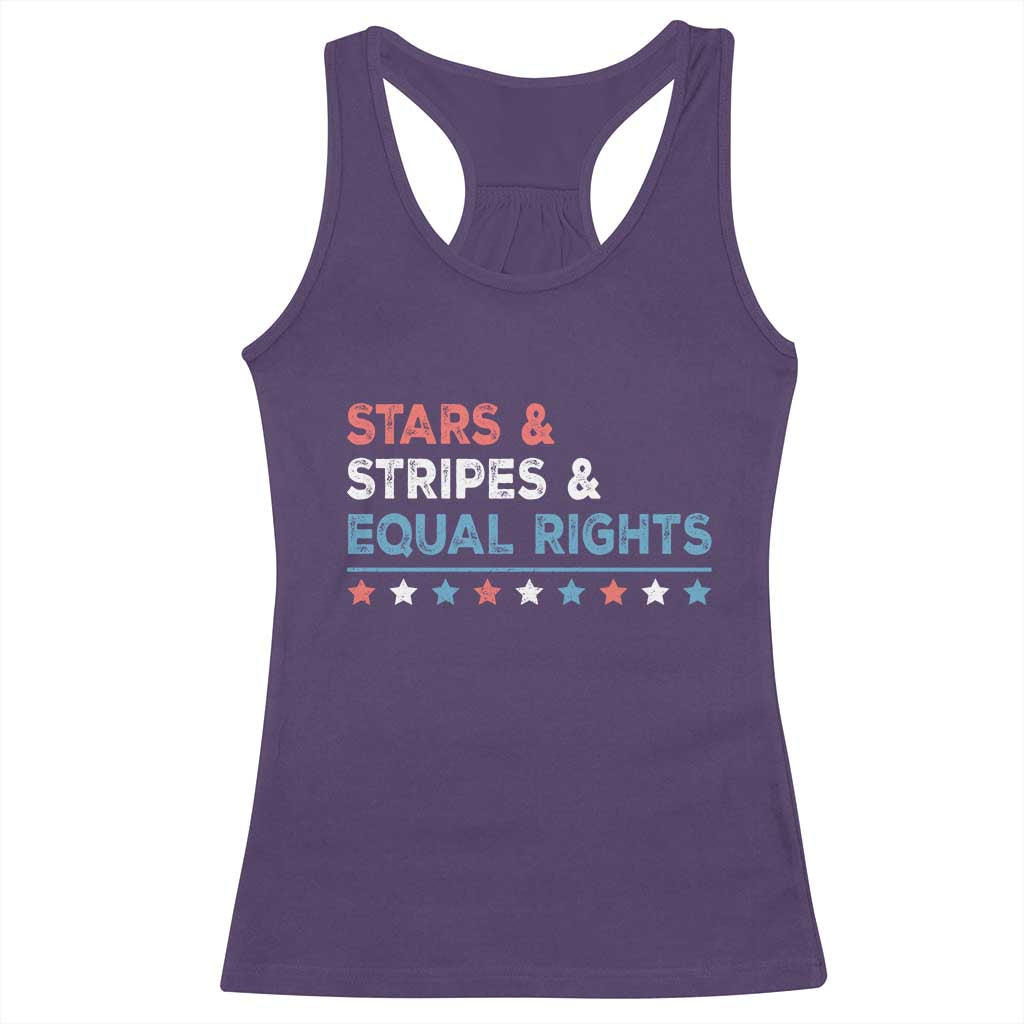 Stars Stripes And Equal Rights Racerback Tank Top 4th Of July Women's Rights TS11 Purple Print Your Wear