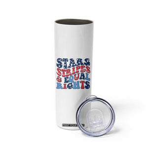 Stars Stripes And Equal Rights Skinny Tumbler Groovy Retro 4th Of July TS10 Print Your Wear