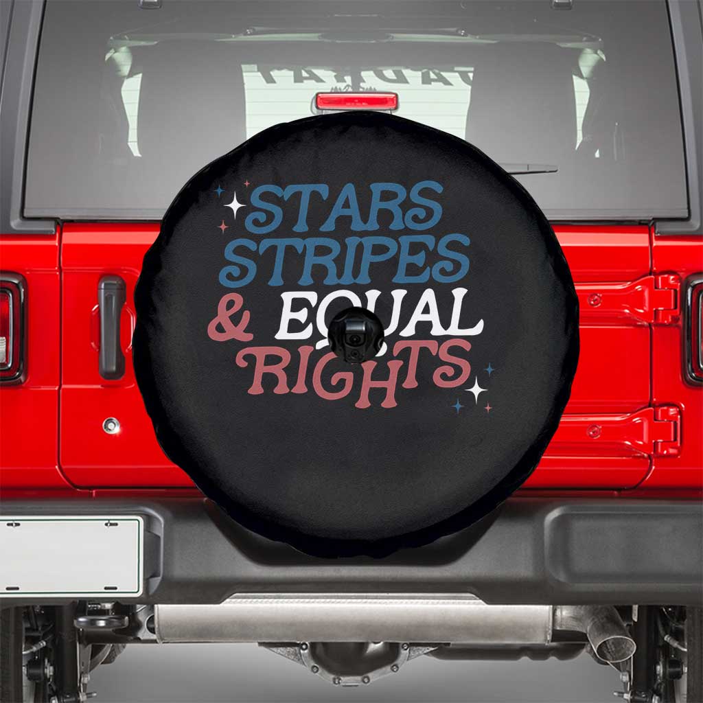 Stars Stripes And Equal Rights Spare Tire Cover 4th Of July Liberal American TS11 Black Print Your Wear