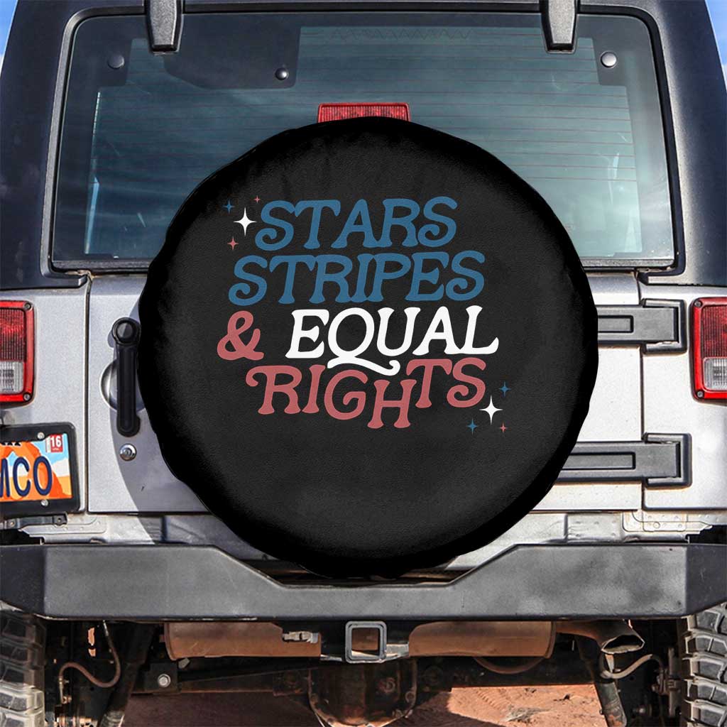 Stars Stripes And Equal Rights Spare Tire Cover 4th Of July Liberal American TS11 No hole Black Print Your Wear