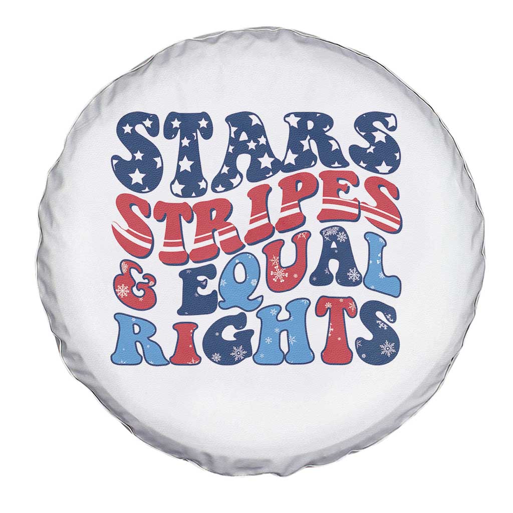 Stars Stripes And Equal Rights Spare Tire Cover Groovy Retro 4th Of July TS10 Print Your Wear