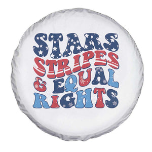 Stars Stripes And Equal Rights Spare Tire Cover Groovy Retro 4th Of July TS10 Print Your Wear