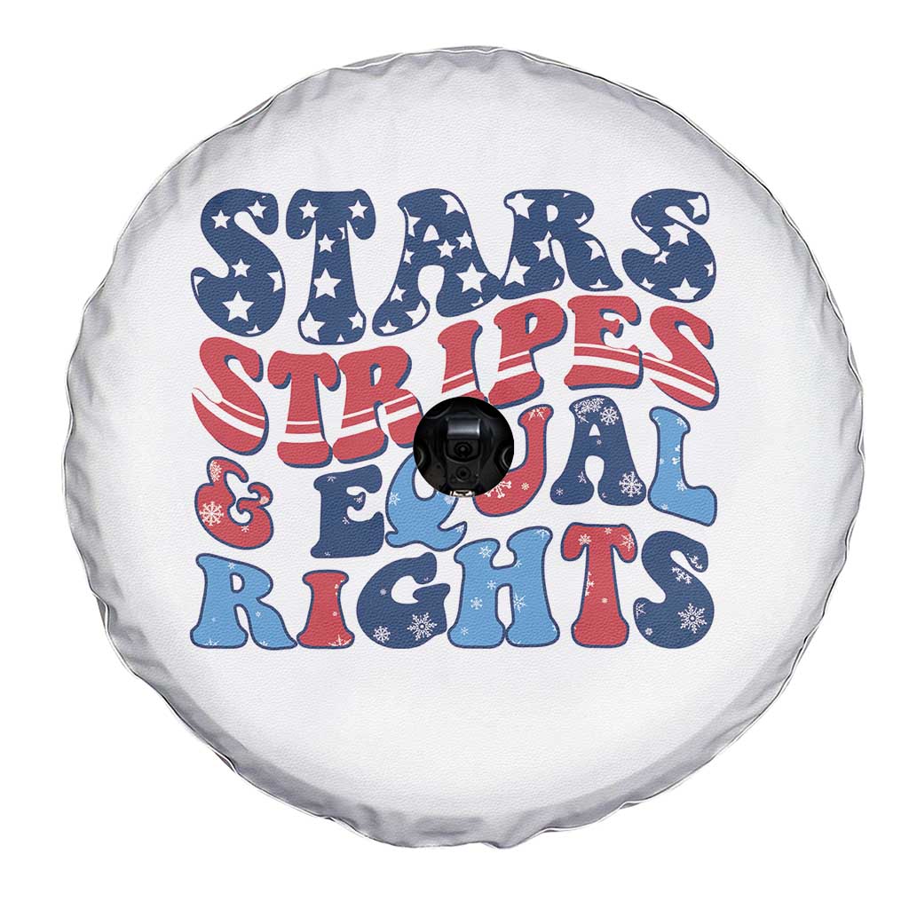 Stars Stripes And Equal Rights Spare Tire Cover Groovy Retro 4th Of July TS10 Print Your Wear