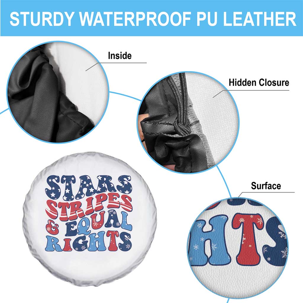 Stars Stripes And Equal Rights Spare Tire Cover Groovy Retro 4th Of July TS10 Print Your Wear